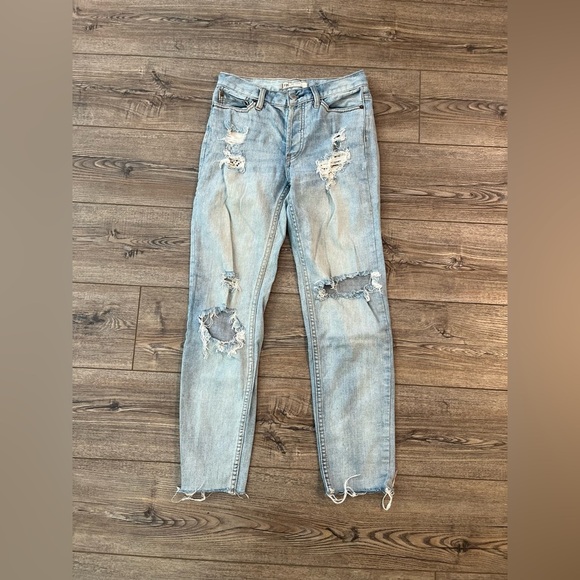 Free people straight boho thrashed indie core jeans size 24 - Picture 1 of 2